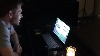 The wife is watching porn and masturbating with her husband