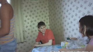 A couple has a sex party at their house with friends