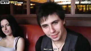 Divorced girl picked up by Russians in a cafe toilet