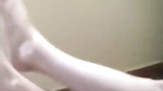 A naked girl with a smoking habit got burned and absorbed it all