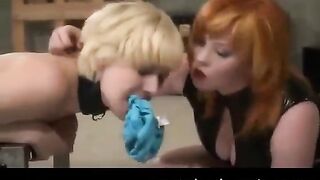 Lesbian beauties fuck each other and do BDSM sex with the help of a collar