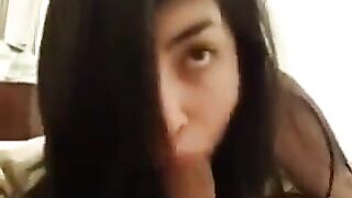 The girl has learned to suck cock and became a real professional