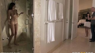 A rude boy Johnny Sins had sex with a girl in the bedroom