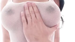 The charming girl sat on the member with pleasure