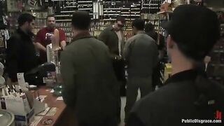 A little bitch was fucked hard in the store, she screamed