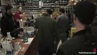 A little bitch was fucked hard in the store, she screamed