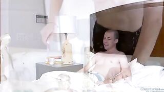 Amber Rain fucked by her husband and his friend in a steamy session