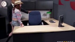 An Asian man fucks his secretary at his workplace, and she loves it