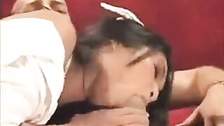 Asian nurse wears sexy uniform to fuck with a guy