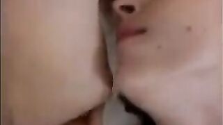 A friend tasted sperm from the vagina and anus of her girlfriend in this steamy homemade scene