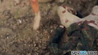 A man fucked two sexy blondies in an abandoned warehouse