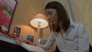 Alena teaches English with her ass, a true Russian pro