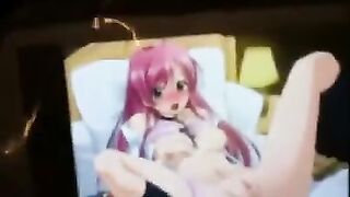 Hentai liked to indulge in fantasies and ended up with a mess on his face