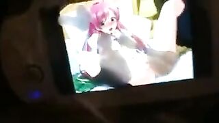 Hentai liked to indulge in fantasies and ended up with a mess on his face