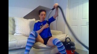 A girl who likes to masturbate with a vacuum cleaner