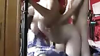 A juicy ass wife with huge boobs getting fucked at home