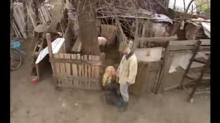 Babe from the village has sex with a young guy