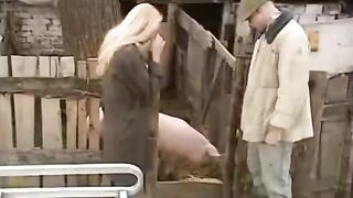 Babe from the village has sex with a young guy