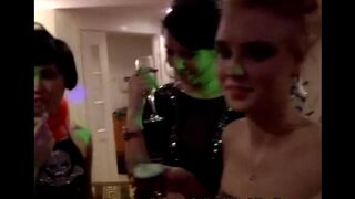 Sexual beauties have fun with guys at the party, getting fucked hard