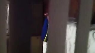 Guy shooting his cock with a camera like neighbors