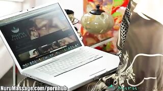 A Chinese girl has sex after an oil massage