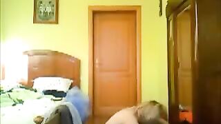 A man peeps at his home and sees a girl masturbating