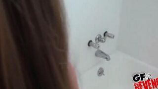 Girl sucks cock and swallows cum at home