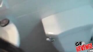 Girl sucks cock and swallows cum at home