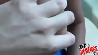 Girl sucks cock and swallows cum at home
