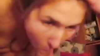 The man finished in the mouth of his girlfriend, a true pro
