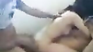 Two members at once fucked a young Asian with intense passion