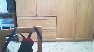 A hot webcam show with a sexy girl in front of her husband