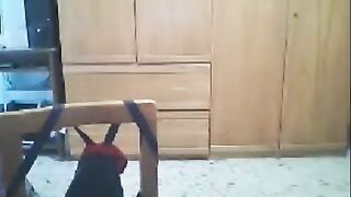 A hot webcam show with a sexy girl in front of her husband