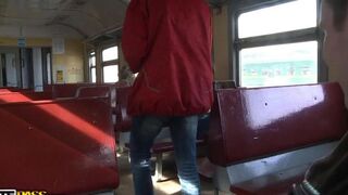 A pickup on the train turned into a wild group encounter for a stunning teen