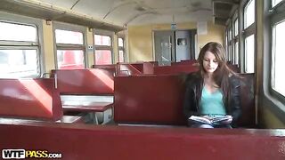 A pickup on the train turned into a wild group encounter for a stunning teen