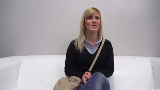 A 25-year-old Czech girl demonstrates her skills during a porn casting