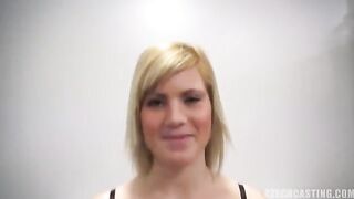 A 25-year-old Czech girl demonstrates her skills during a porn casting