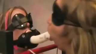 Lesbian bondage with tickling and giggling, a sensual BDSM experience