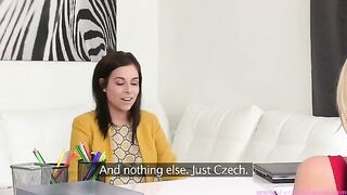 Tracy Lindsay tries lesbian sex with a casting girl
