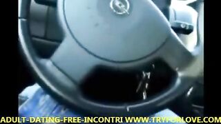 Blonde paid for the taxi with her mouth in the car
