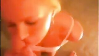 The guy came to his girlfriend and made a stunning blowjob