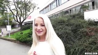 Blonde with natural tits fucks in a steamy private session