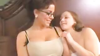 A mother introduces her young daughter to the secrets of pleasure