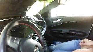 The guy started pulling her pants in the car, she sucked him