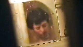 A drunk woman was fucked by a soldier in the bath