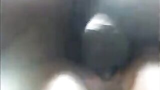 Strong cum from a black pussy in homemade video