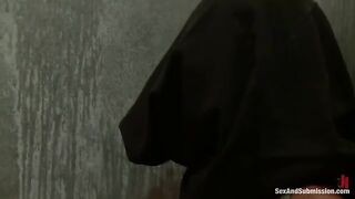The sexy girl was tied up and fucked in the mouth