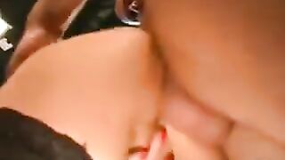 German prostitute fucked in her holes by a group of men, rough and intense