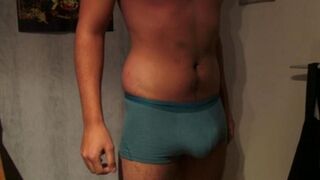 A man came and his cock exploded into his underwear