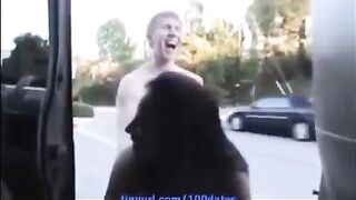A nice cumshot on beautiful natural girlfriends' tits
